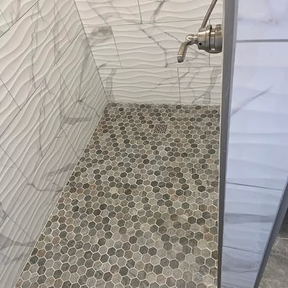 Hex Mosaic Shower Floor